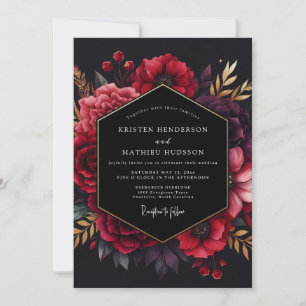 Invitation Mariage romantique et opulent avec des fleurs de B
