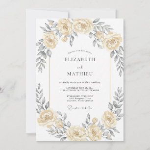 Invitation Mariage Romantique Éthéré Champagne