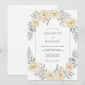 Invitation Mariage Romantique Éthéré Champagne (Devant / Derrière)