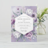 Invitation Mariage Romantique Fleur de Lavande (Debout devant)