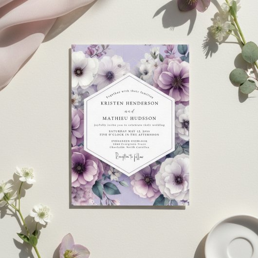 Invitation Mariage Romantique Fleur de Lavande