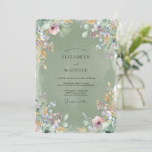 Invitation Mariage Romantique Fleur de Mousse (Debout devant)