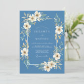 Invitation Mariage Romantique Fleur de Pervenche (Debout devant)