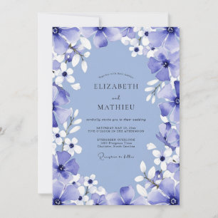 Invitation Mariage Romantique Fleur de Pervenche