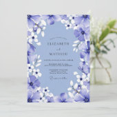 Invitation Mariage Romantique Fleur de Pervenche (Debout devant)