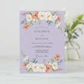 Invitation Mariage Romantique Fleur de Pervenche (Debout devant)