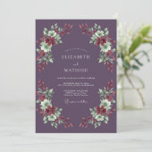 Invitation Mariage Romantique Fleur de Prunier (Debout devant)