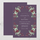 Invitation Mariage Romantique Fleur de Prunier (Devant / Derrière)