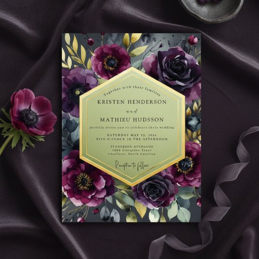 Invitation Mariage Romantique Fleur de Prunier