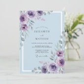 Invitation Mariage Romantique Fleur Lilac (Debout devant)