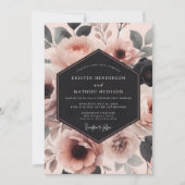 Invitation Mariage Romantique Fleur Mauve (Devant)