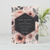 Invitation Mariage Romantique Fleur Mauve (Debout devant)
