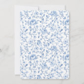 Invitation Mariage Romantique Fleurs Blanches et Bleues (Dos)