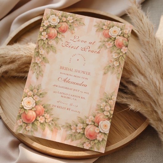 Invitation Mariage Romantique Fleurs de Pêcher