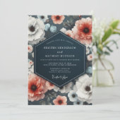 Invitation Mariage Romantique Floraison de Corail (Debout devant)