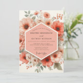 Invitation Mariage Romantique Floraison de Corail (Debout devant)
