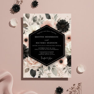 Invitation Mariage Romantique Floral Blush Moody