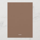 Invitation Mariage Romantique Floral Brun Coup de Pinceau (Dos)