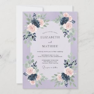 Invitation Mariage Romantique Floral de Lavande