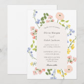 Invitation Mariage romantique floral élégant (Devant / Derrière)