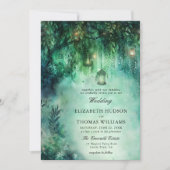 Invitation Mariage romantique foncé Forêt enchantée Thème Fée (Devant)