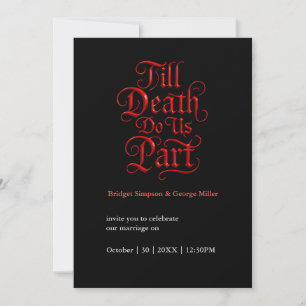 Invitation Mariage romantique foncé - Jusqu'à la mort