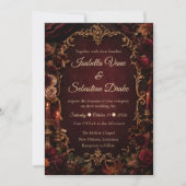 Invitation Mariage Romantique Gothique d'Automne (Devant)