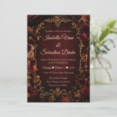 Invitation Mariage Romantique Gothique d'Automne (Debout devant)
