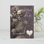 Invitation Mariage romantique gothique squelette | 'Jusqu'à l (Debout devant)