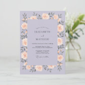 Invitation Mariage Romantique Impressionniste Lilas (Debout devant)