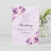 Invitation Mariage romantique Lavender Blossom (Debout devant)