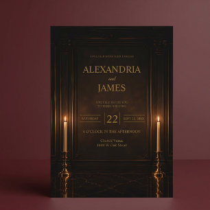 Invitation Mariage Romantique Luxueux à la Lumière des Chande