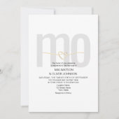 Invitation Mariage romantique moderne noir et blanc (Devant)