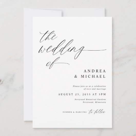 Invitation Mariage romantique moderne tout en un (Devant)