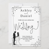 Invitation Mariage romantique noir et blanc délicieux (Devant)