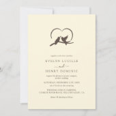 Invitation Mariage Romantique Oiseaux Mignons Classiques Mini (Devant)