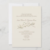 Invitation Mariage Romantique Or Ivoire (Devant)