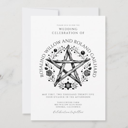 Invitation Mariage romantique Pagan Wicca (Devant)