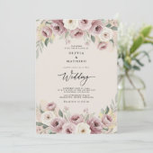 Invitation Mariage Romantique Painterly Rose Pâle (Debout devant)
