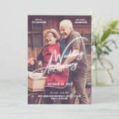 Invitation Mariage romantique photo Anniversaire (Debout devant)