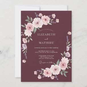 Invitation Mariage Romantique Poétique d'Automne en Bourgogne