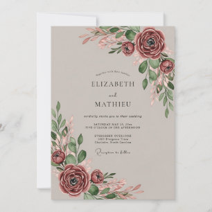 Invitation Mariage Romantique Poétique Mauve
