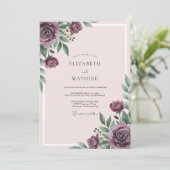 Invitation Mariage Romantique Prune Humeur (Debout devant)