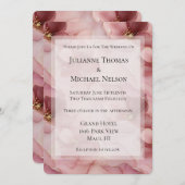 Invitation Mariage romantique rose pâle (Devant / Derrière)