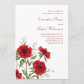 Invitation Mariage Romantique Rose Rouge (Devant)