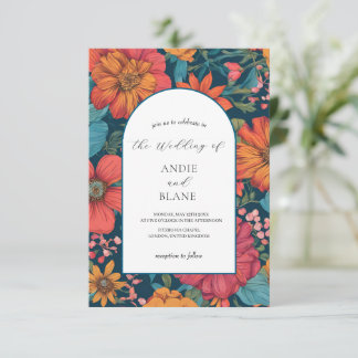 Invitation Mariage romantique rose vintage