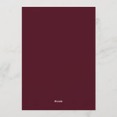 Invitation Mariage Romantique Rouge Bourguignon (Dos)