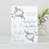 Invitation Mariage Romantique Rustique Baiser de Colibri Oise (Debout devant)