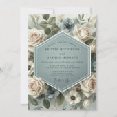 Invitation Mariage Romantique Sage Bloom (Devant)
