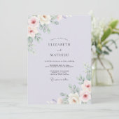 Invitation Mariage Romantique Sérénité Lilas (Debout devant)